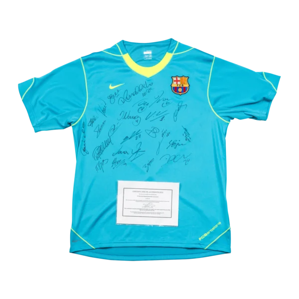 FC Barcelona Auswärtstrikot 2007/08 – Team-Signaturen