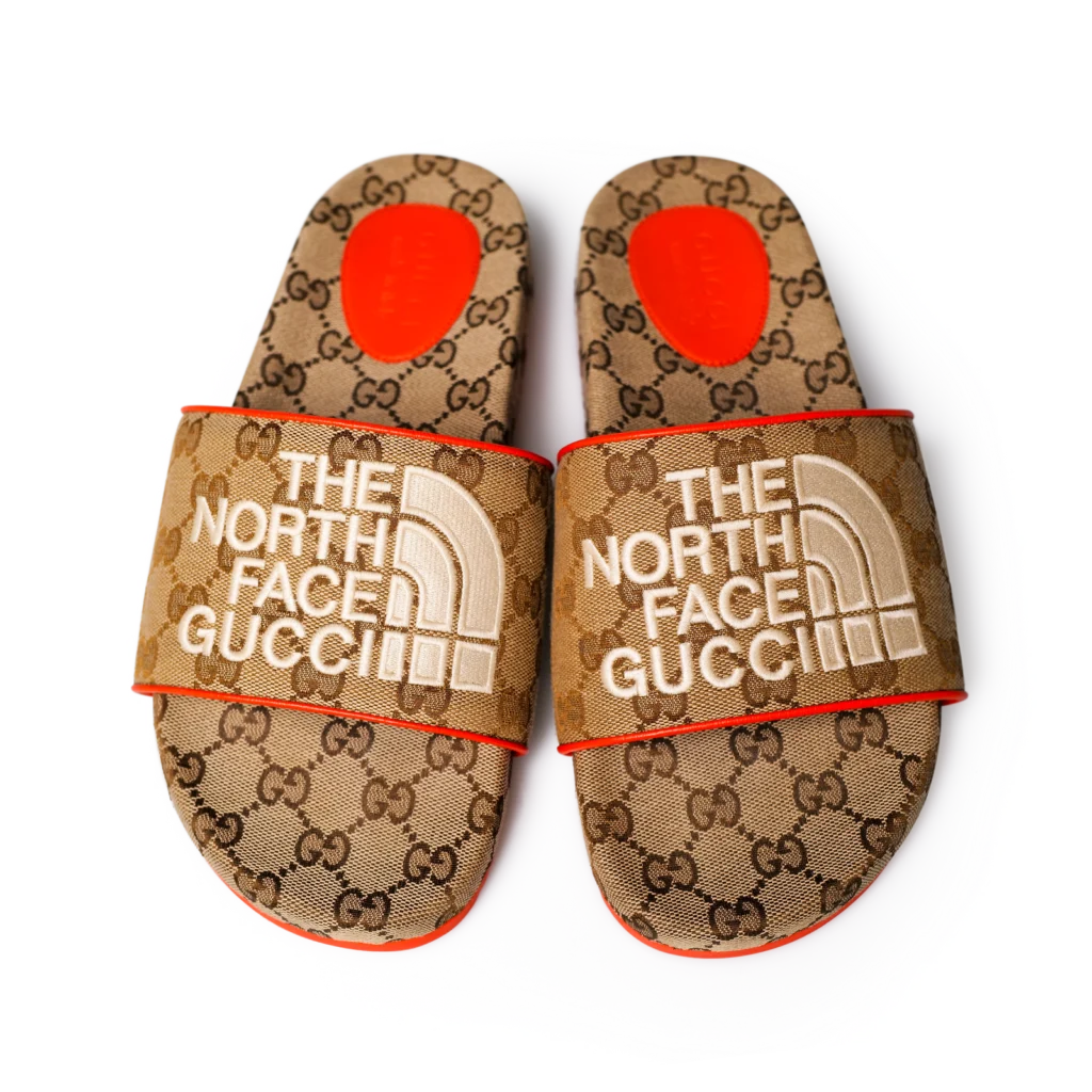 The North Face x Gucci Monogram Slides