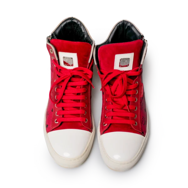 MCM Visetos High-Top Sneaker Rot