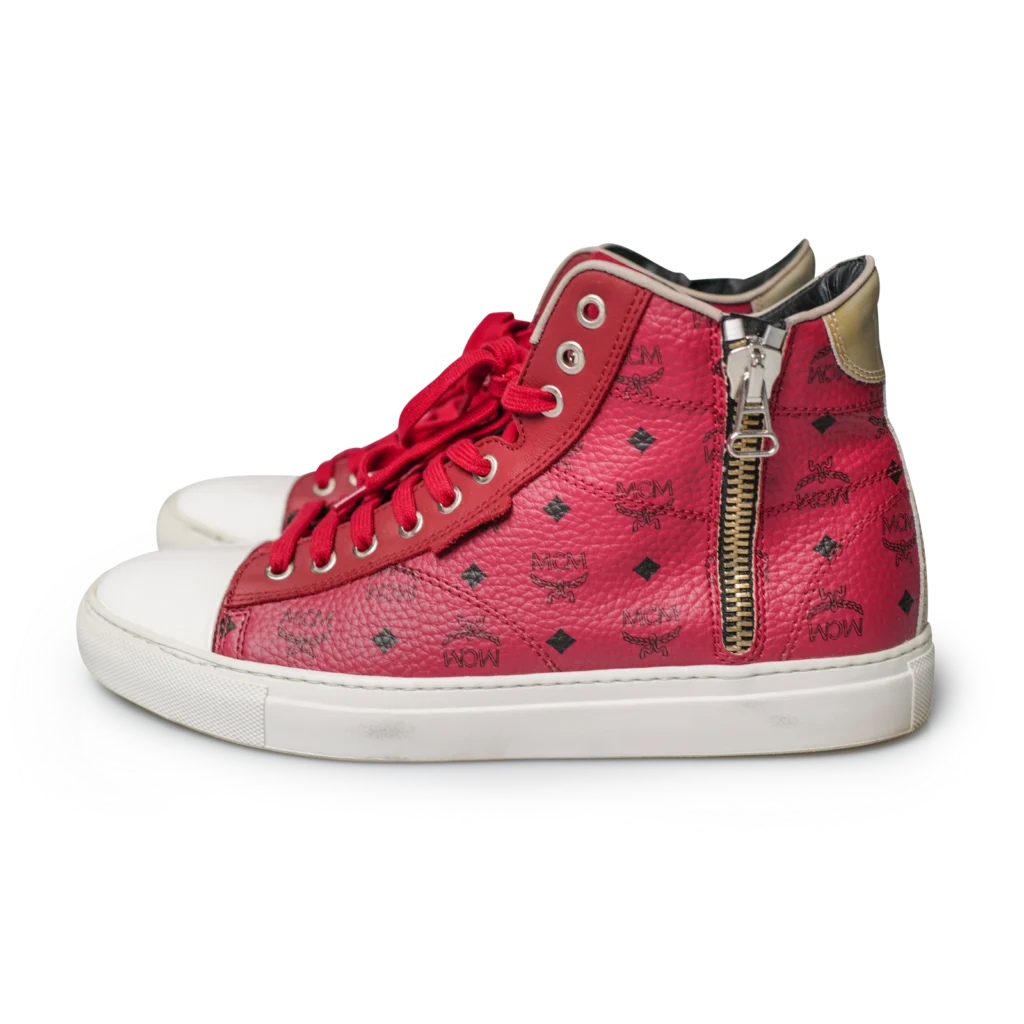 MCM Visetos High-Top Sneaker Rot