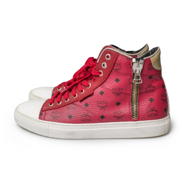 MCM Visetos High-Top Sneaker Rot