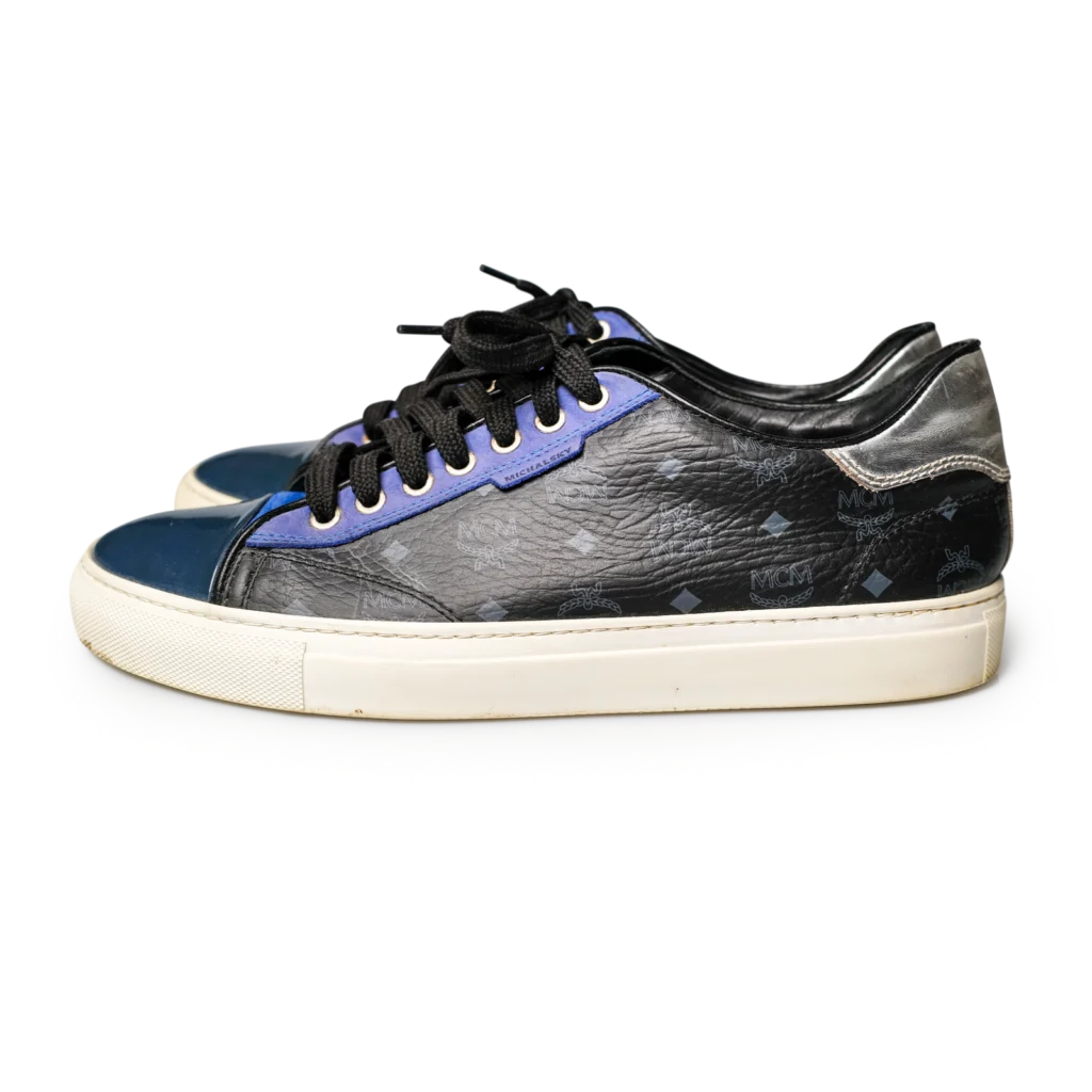 MCM Visetos Low-Top Sneaker Blau/Schwarz