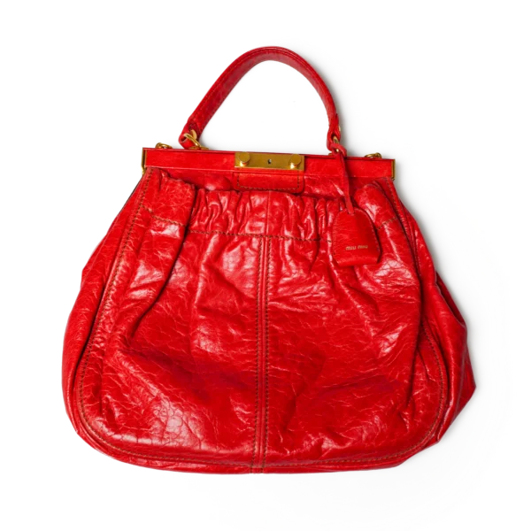 Miu Miu Matelassé Lederhandtasche Rot