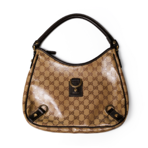 Gucci GG Canvas D-Ring Hobo Bag Glossy Trim