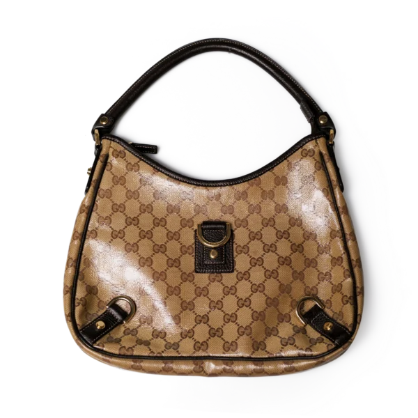 Gucci GG Canvas D-Ring Hobo Bag Glossy Trim