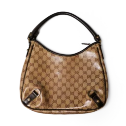 Gucci GG Canvas D-Ring Hobo Bag Glossy Trim