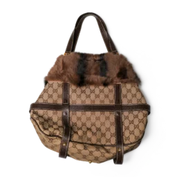 Gucci Indy GG Canvas Fur Hobo