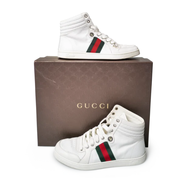 Gucci Web High-Top Sneaker Weiß