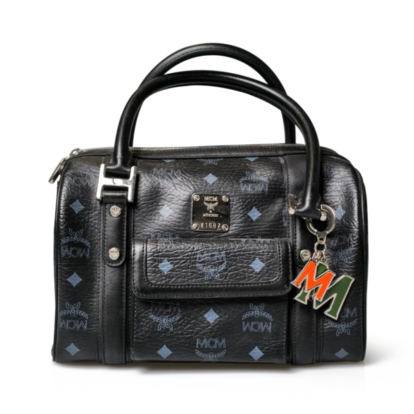 MCM Visetos Boston Bag Schwarz