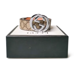 Gucci GG Supreme Belt Silberbuckle