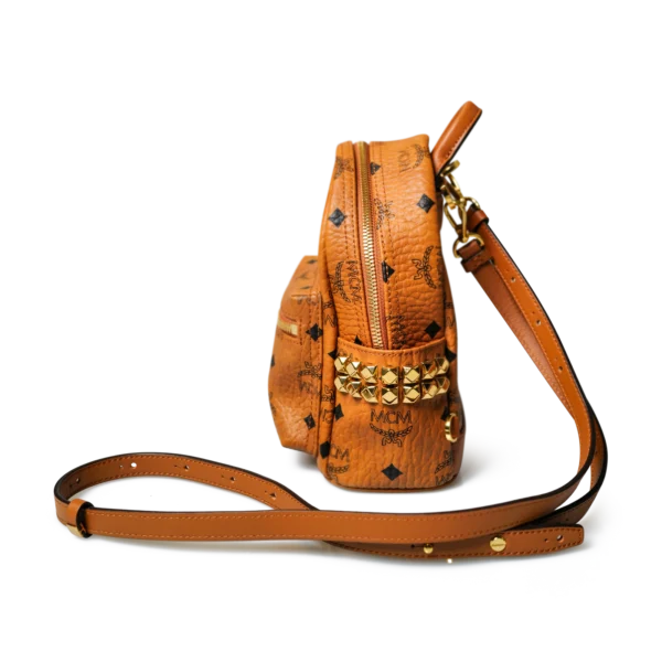 MCM Stark Mini Visetos Backpack Cognac