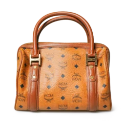 MCM Visetos Boston Bag Cognac