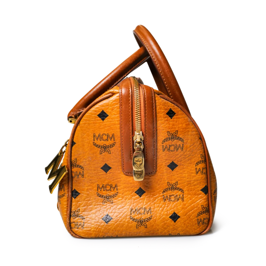 MCM Visetos Boston Bag Cognac