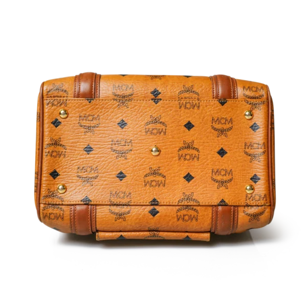 MCM Visetos Boston Bag Cognac