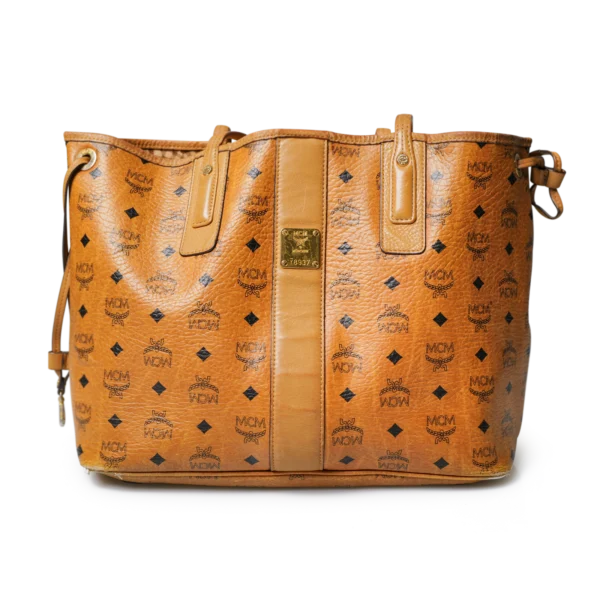 MCM Visetos Bucket Bag Cognac