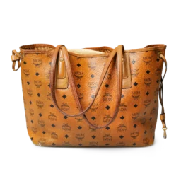 MCM Visetos Bucket Bag Cognac