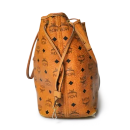 MCM Visetos Bucket Bag Cognac