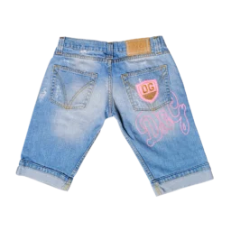 D&G Logo Denim Bermudas Hellblau