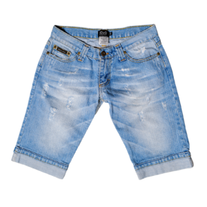 D&G Logo Denim Bermudas Hellblau