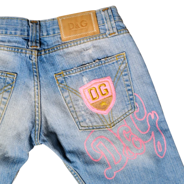 D&G Logo Denim Bermudas Hellblau