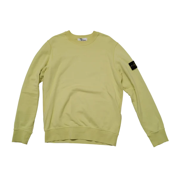 Stone Island Crewneck Sweatshirt Hellgelb mit Kompass-Badge