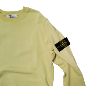 Stone Island Crewneck Sweatshirt Hellgelb mit Kompass-Badge