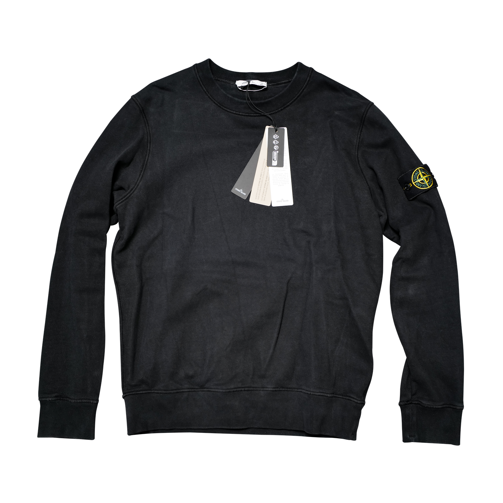 Stone Island Crewneck Sweatshirt Schwarz mit Kompass-Badge