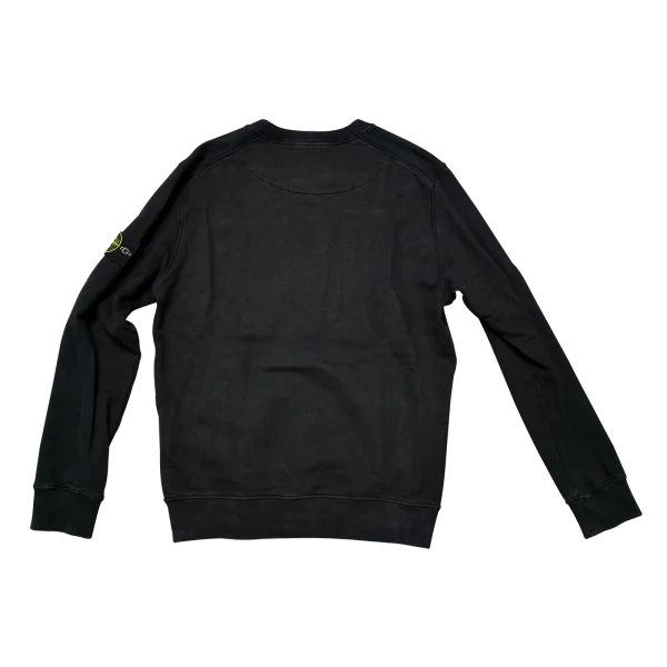 DO01062360-1 Stone Island Crewneck Sweatshirt Schwarz mit Kompass-Badge