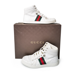 Gucci Web High-Top Sneaker Weiß