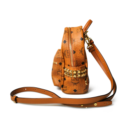 MCM Stark Mini Visetos Backpack Cognac